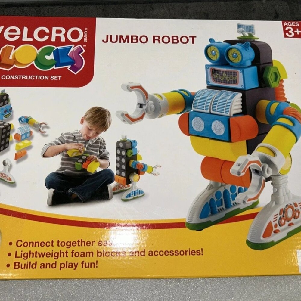 Velcro Blocks Construction Set Jumbo Robot Foam Toy Vintage 2016 - New / Sealed